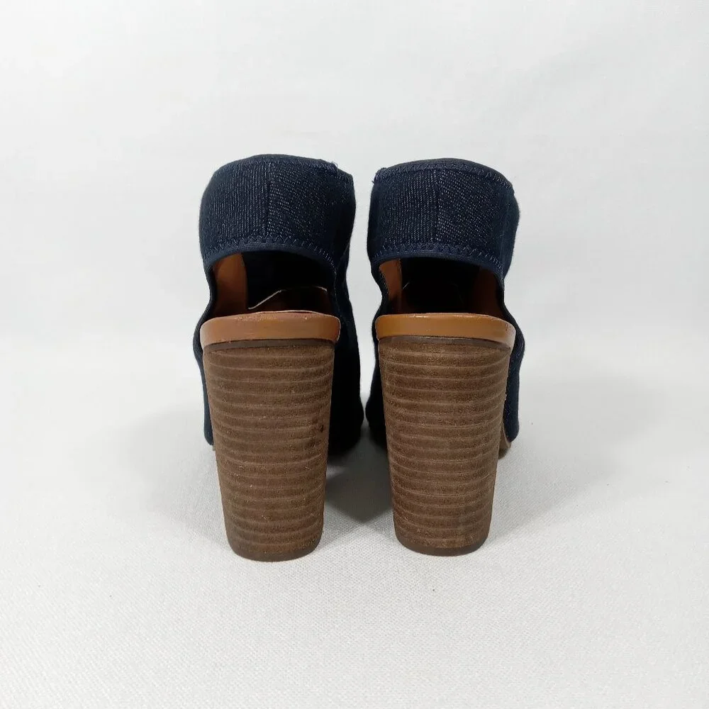 CATO Navy Blue Jean Denim Look Open-Toe Sandals Womens Size 8 - Picture 9 of 16
